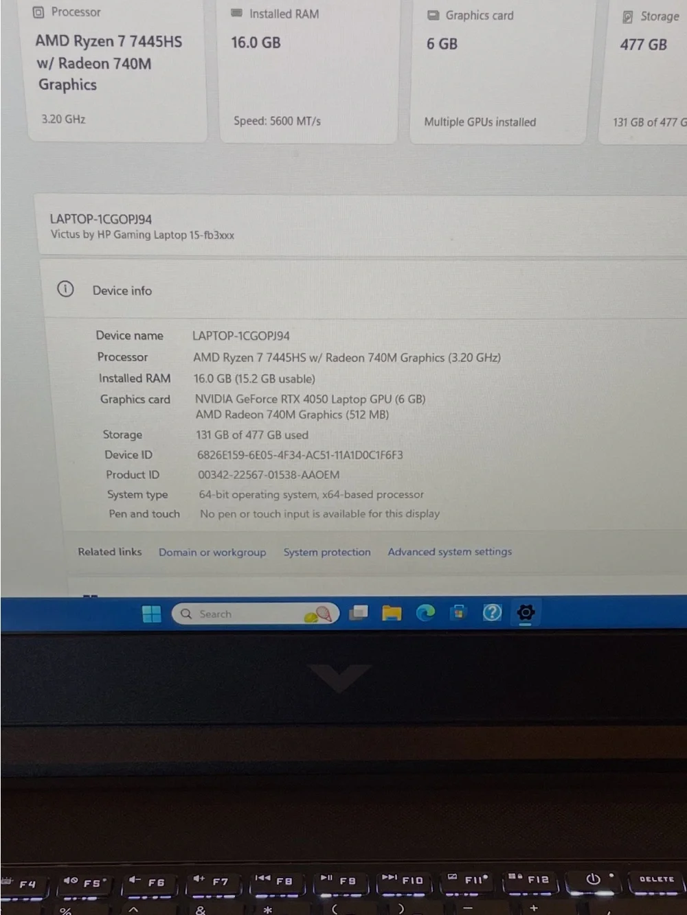 HP Victus Gaming laptop